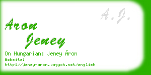 aron jeney business card